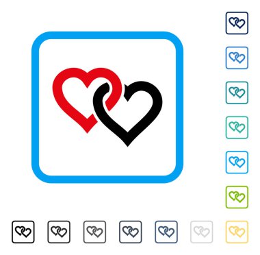 Vektör simge bağlantılı kupa çerçeveli