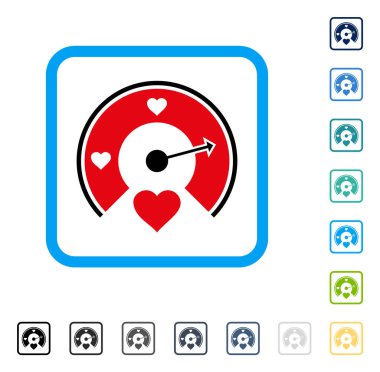 Aşk ölçer vektör simge çerçeveli