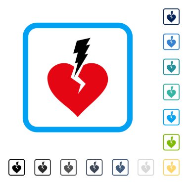 Aşk kalp kazasında vektör simge çerçeveli