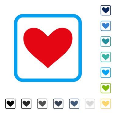 Aşk kalp vektör simge çerçeveli