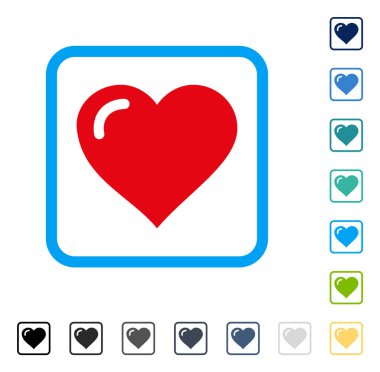 Aşk kalp vektör simge çerçeveli