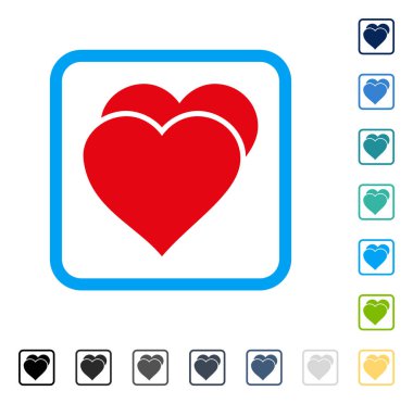 Sevgi kalpleri vektör simge çerçeveli