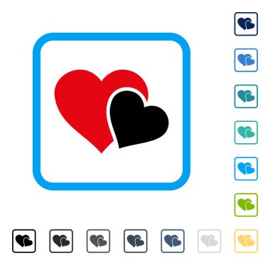 Sevgi kalpleri vektör simge çerçeveli