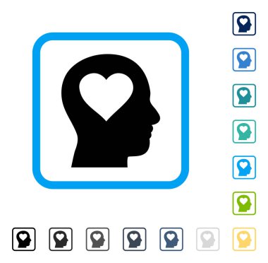 Kafa aşık vektör simge çerçeveli