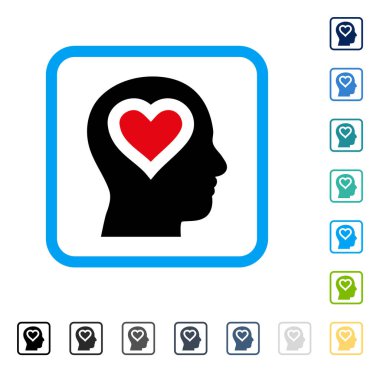 Kafa aşık vektör simge çerçeveli