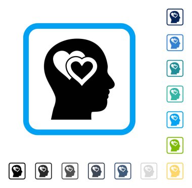 Aşk akılda vektör simge çerçeveli