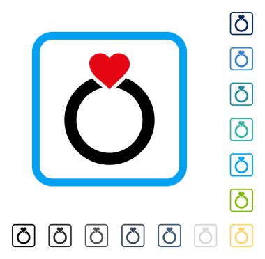 Aşk yüzük vektör simge çerçeveli