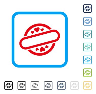 Aşk damga mühür vektör simge çerçeveli