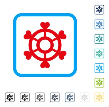 Güzel tekne direksiyon vektör simge çerçeveli