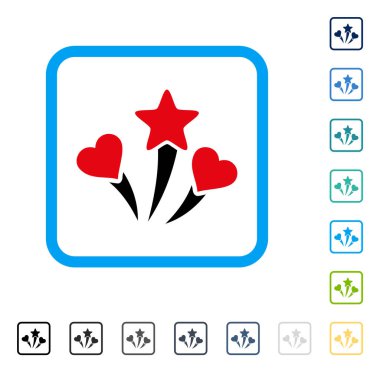 Güzel Fireworks vektör simge çerçeveli