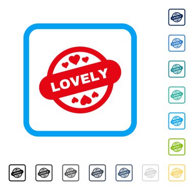 Güzel damga mühür vektör simge çerçeveli