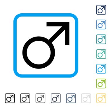 Mars erkek simge vektör simge çerçeveli