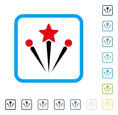 Selam Fireworks vektör simge çerçeveli