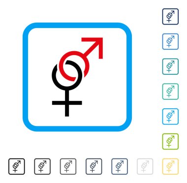 Seks sembolü vektör simge çerçeveli