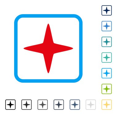 Işıltı çerçeveli vektör yıldız simgesi