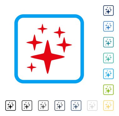 Yıldız çerçeveli vektör simge ışıltı