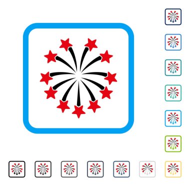 Küresel Fireworks vektör simge çerçeveli