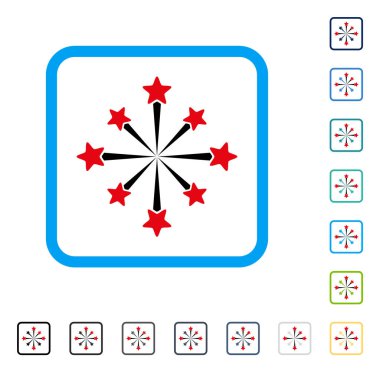 Yıldız patlaması Fireworks vektör simge çerçeveli