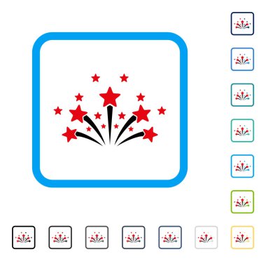 Yıldız Fireworks vektör simge çerçeveli
