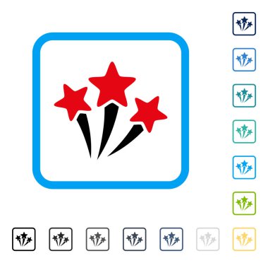 Yıldız Fireworks vektör simge çerçeveli