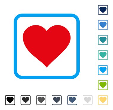 Sevgililer kalp vektör simge çerçeveli