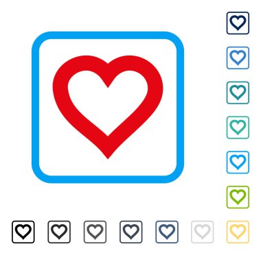 Sevgililer kalp vektör simge çerçeveli