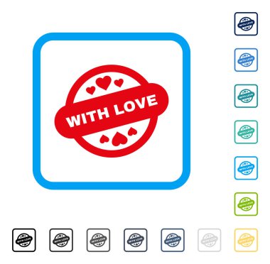 Aşk damga mühür çerçeveli vektör simgesi ile