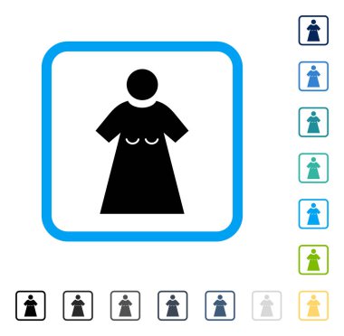 Kadın şekil vektör simge çerçeveli