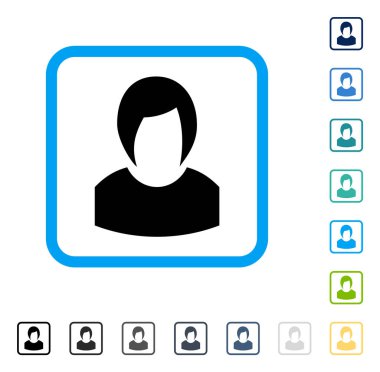 Kadın profili vektör simge çerçeveli