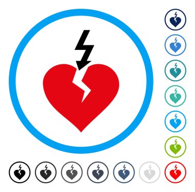 Kalp yuvarlak vektör simgesi kırmak