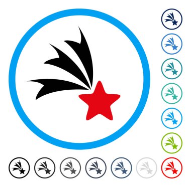 Kayan yıldızı yuvarlak vektör simgesi