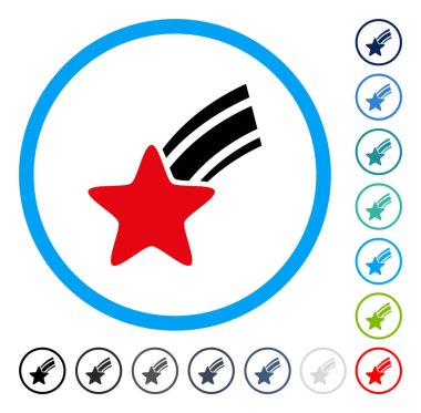 Kayan yıldızı yuvarlak vektör simgesi