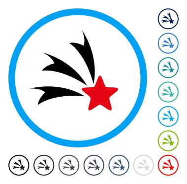 Kayan yıldızı yuvarlak vektör simgesi