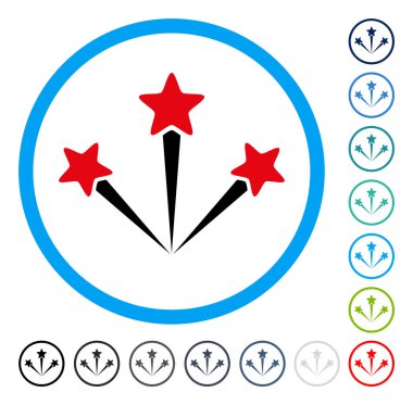 Festival Fireworks yuvarlak vektör simgesi