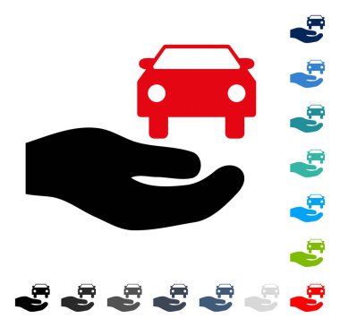 Araba hediye el vektör simgesi