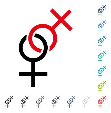 Lezbiyen aşk simge vektör simgesi