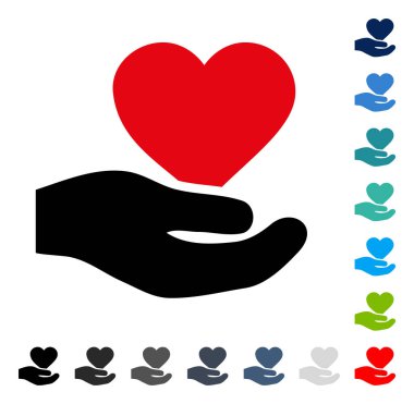 Aşk kalp teklif el vektör simgesi