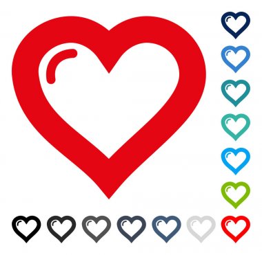 Aşk kalp vektör simgesi