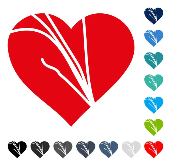 Damaged Love Heart Vector Icon — Stock Vector