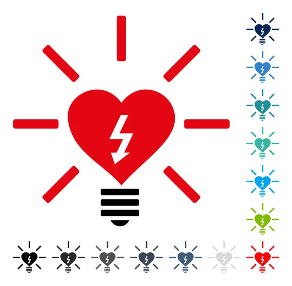 Heart Electric Bulb Vector Icon — Stock Vector
