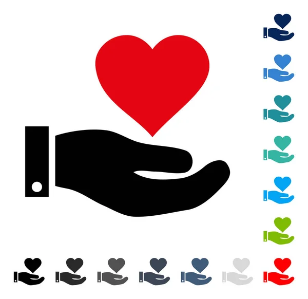 Love Heart Offer Hand Vector Icon — Stock Vector
