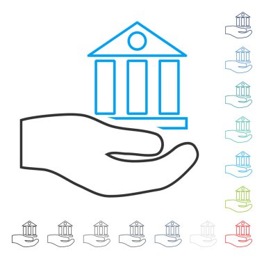 Banka hizmet vektör satırı simgesi