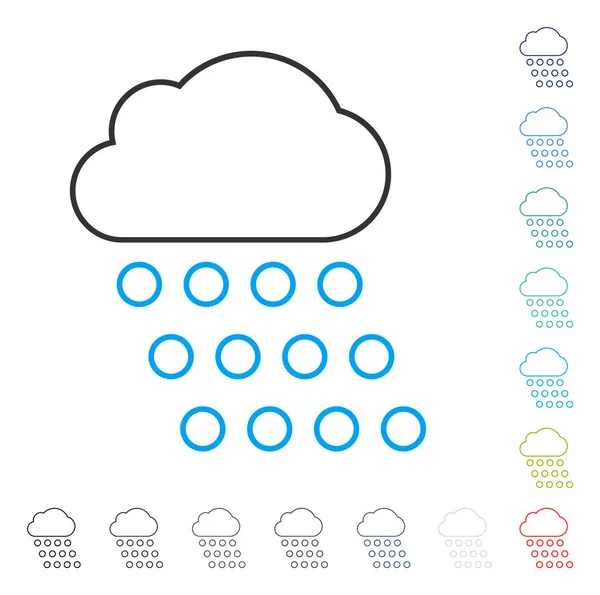 Regenwolken Vektor Linie Symbol — Stockvektor