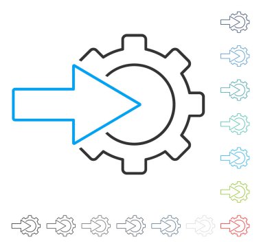 COG Tümleştirme vektör kontur simgesini