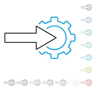 COG Tümleştirme vektör kontur simgesini