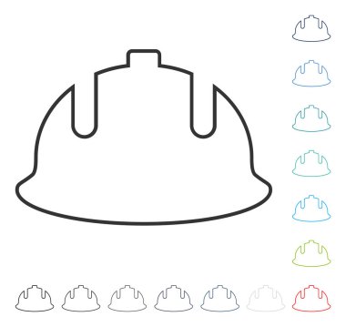 İnşaat kask vektör kontur simgesini