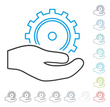 Geliştirme hizmeti vektör kontur simgesini