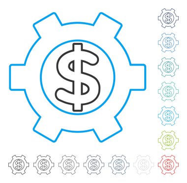 Mali Ayarlar vektör kontur simgesini