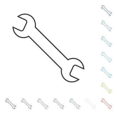 İngiliz anahtarı vektör kontur simgesini