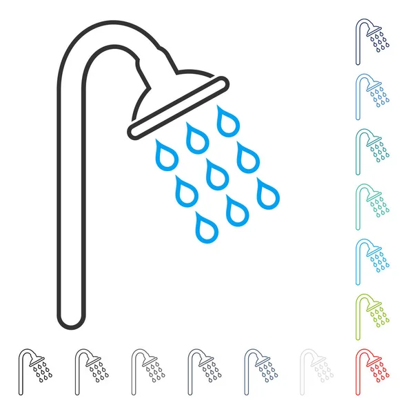 Shower Vector Line Icon — Stock Vector